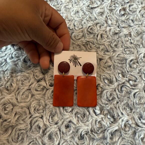 Noonday‎ Collection Earrings Made in Ecuador Brown Orange New - Picture 1 of 4